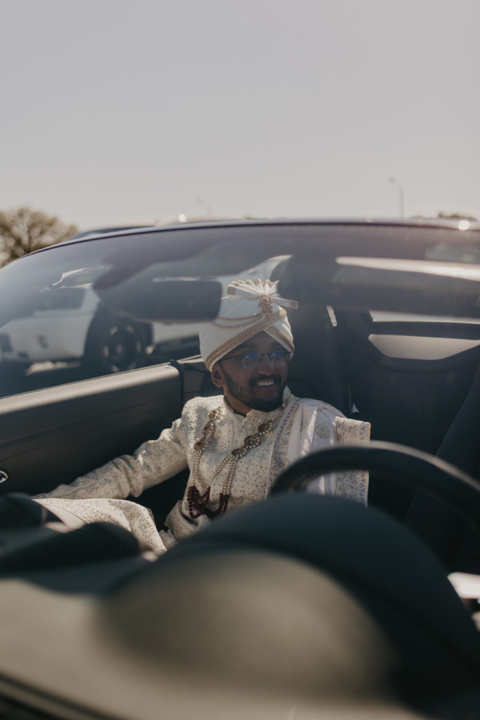 Groom during the Hindu ceremony arrival.