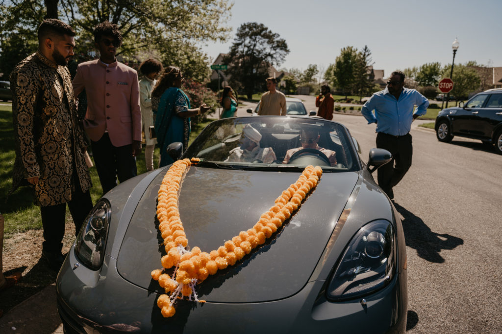 Porsche for the Groom's arrival at the Ceremony.