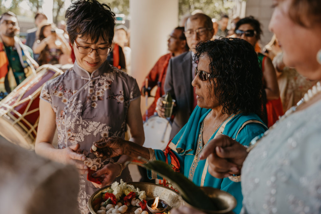 Brief ceremony during a Hindu Ceremony before entering with the groom.