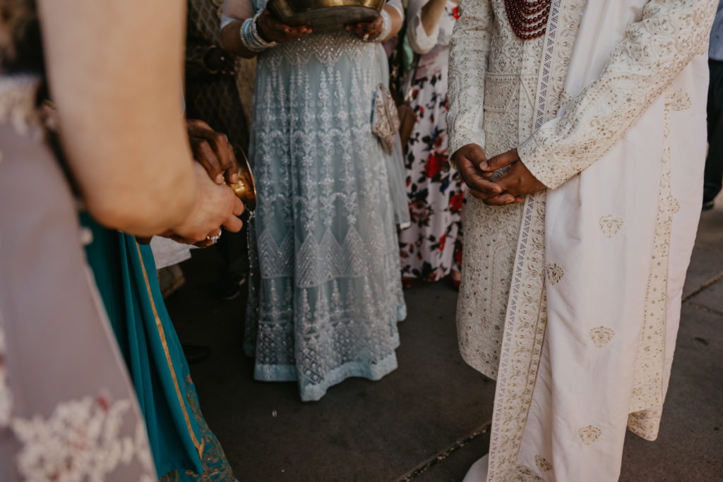 Brief ceremony during a Hindu Ceremony before entering with the groom.