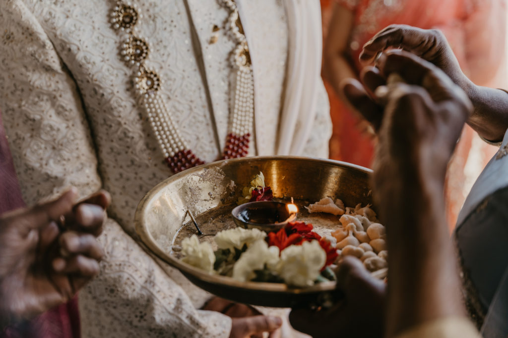 Brief ceremony during a Hindu Ceremony before entering with the groom.