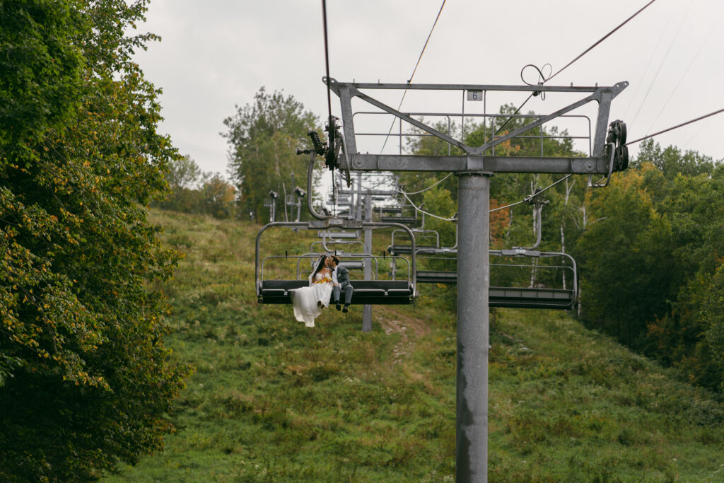 Granite Peak Wausau Wedding Chairlift ski ride